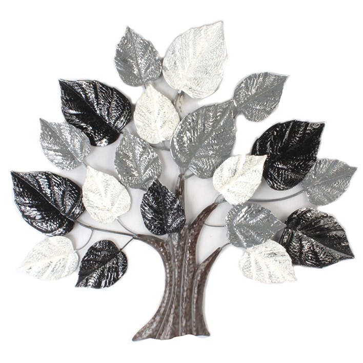Décoration murale arbre de vie blanc et noir
