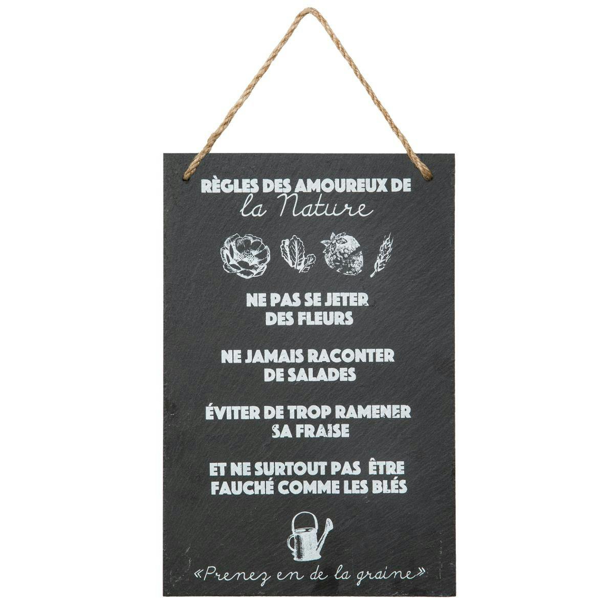 Décoration murale ardoise message 20x30cm