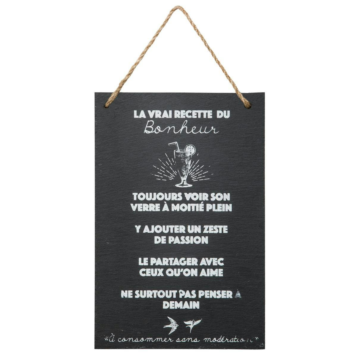 Décoration murale ardoise message 20x30cm