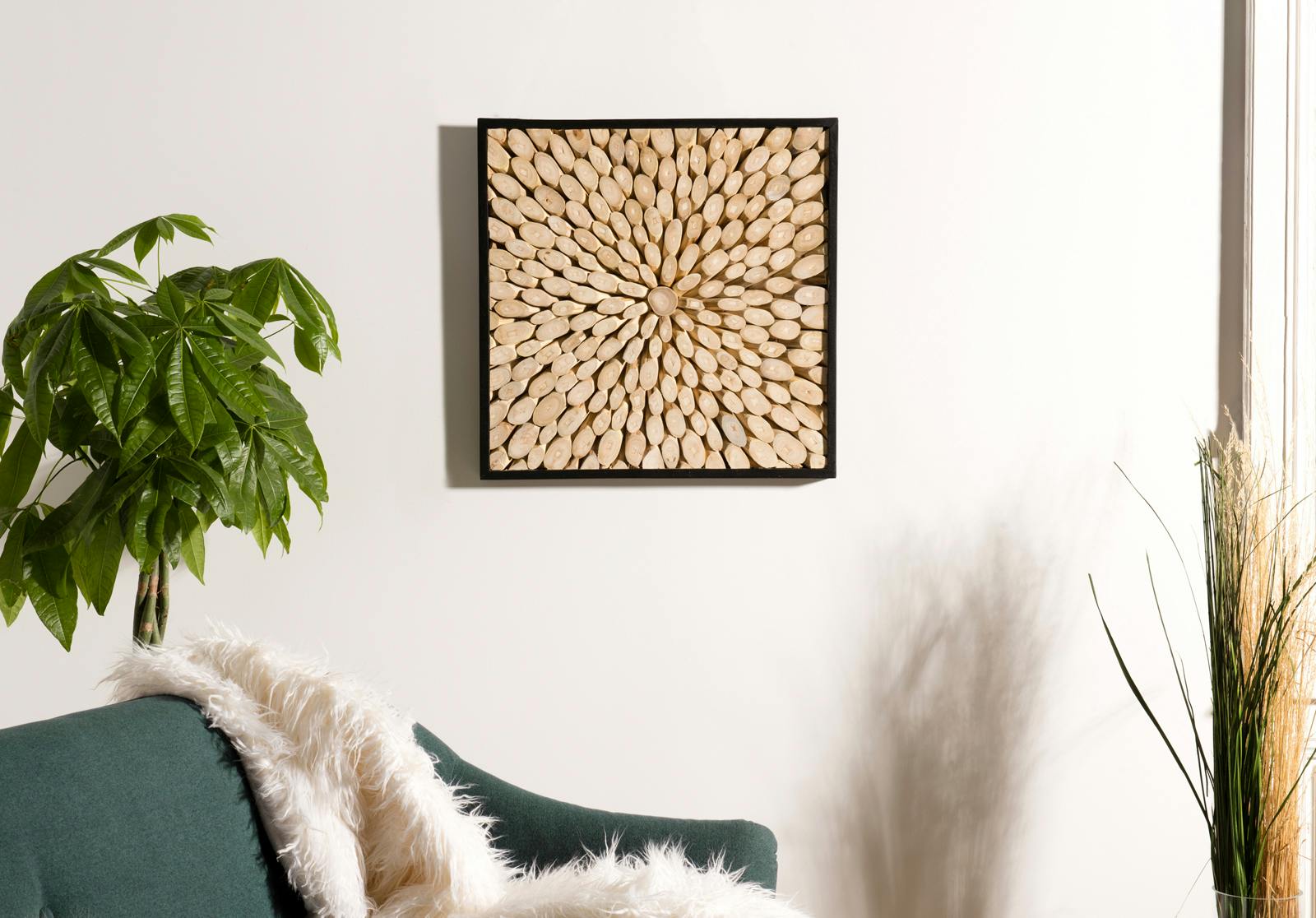 Décoration murale bois de teck graphique PM OTTAWA