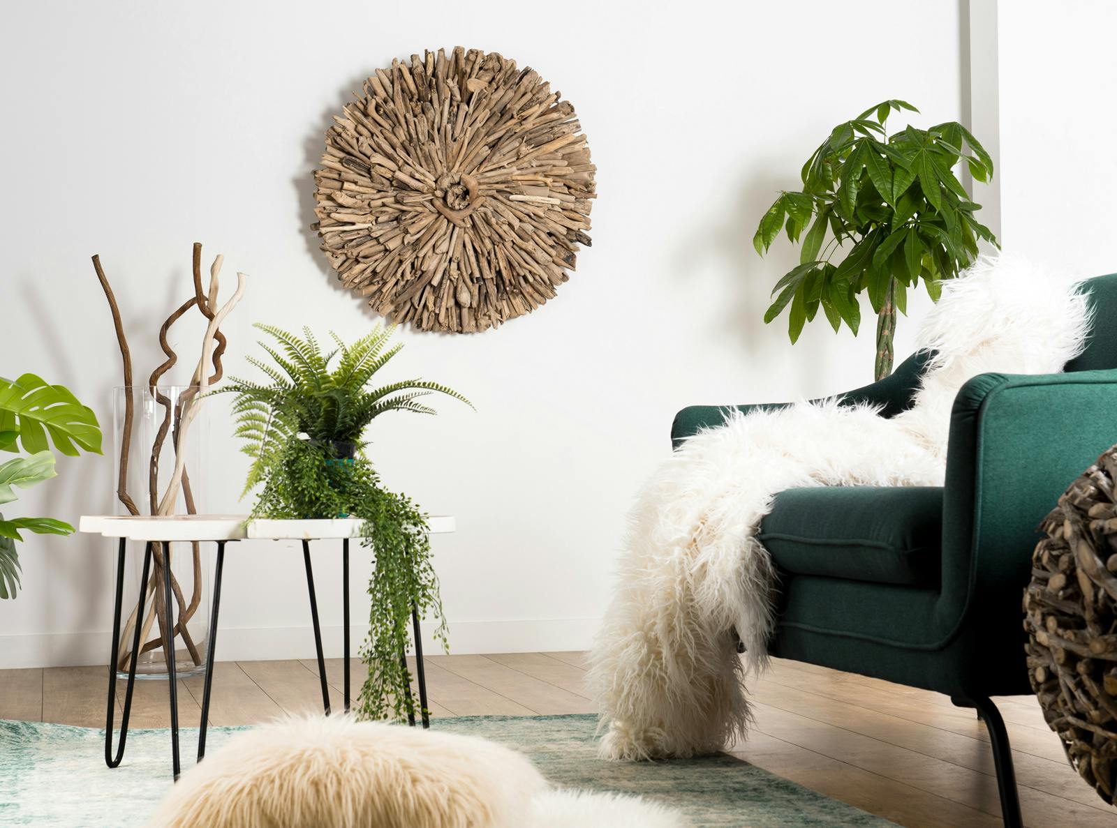 Décoration murale bois flotté ronde PM OTTAWA