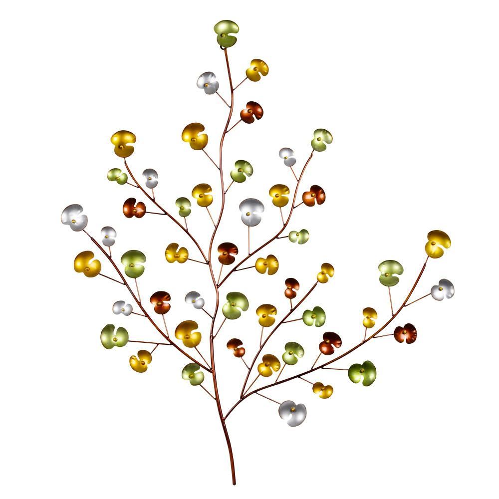 Décoration murale branche de Ginkgo multicolore