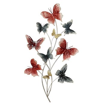 Décoration murale en métal bouquet de papillons