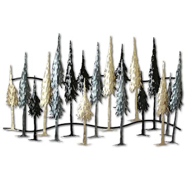 Décoration murale en métal foret noir, or, argent 100 cm