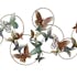 Décoration murale en métal papillons anneaux