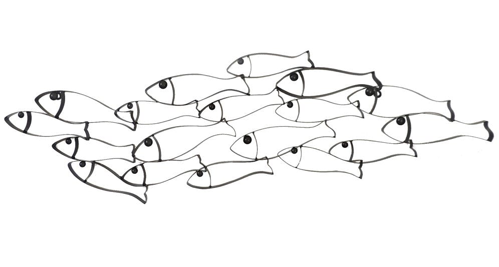 Décoration murale en métal poissons design