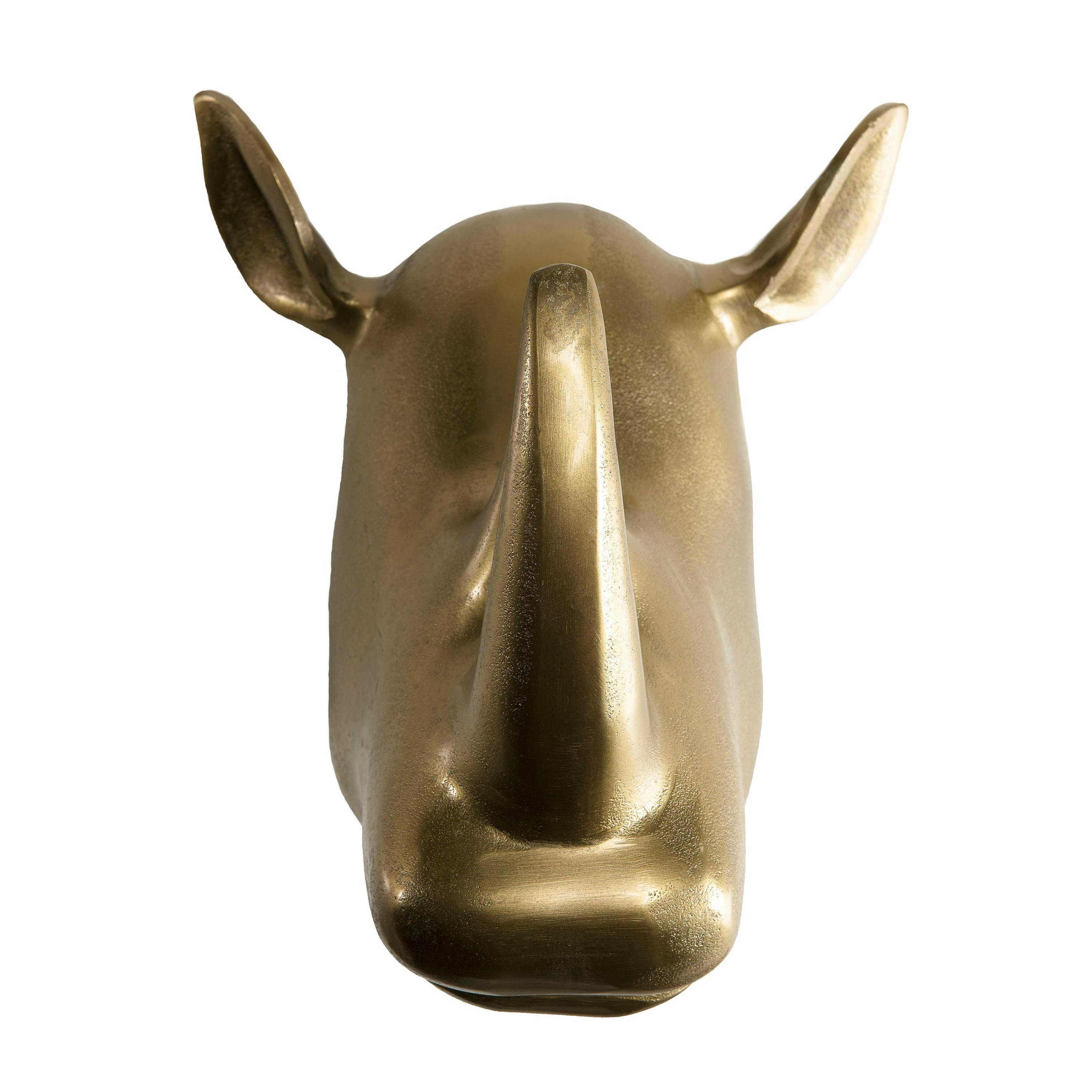 Statue Rhinocéros Doré Atmosphera - H45 Cm - Décoration Extérieure En Magnésie - Style Universel