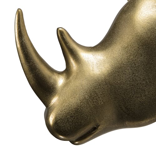 Décoration murale en métal rhinocéros doré ZALA