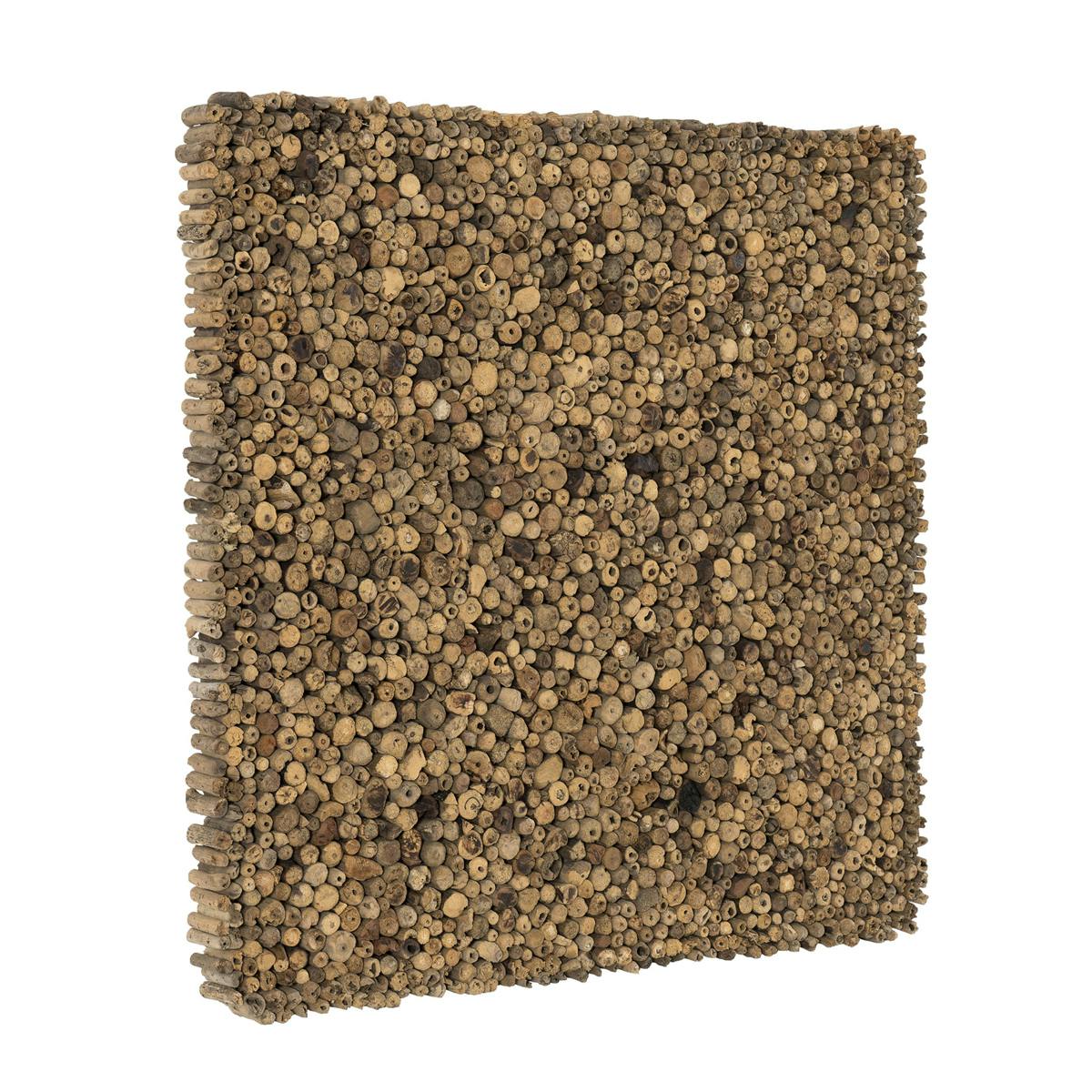 Décoration murale en Teck "bois flotté" modèle n°1 80x80x9cm POLO