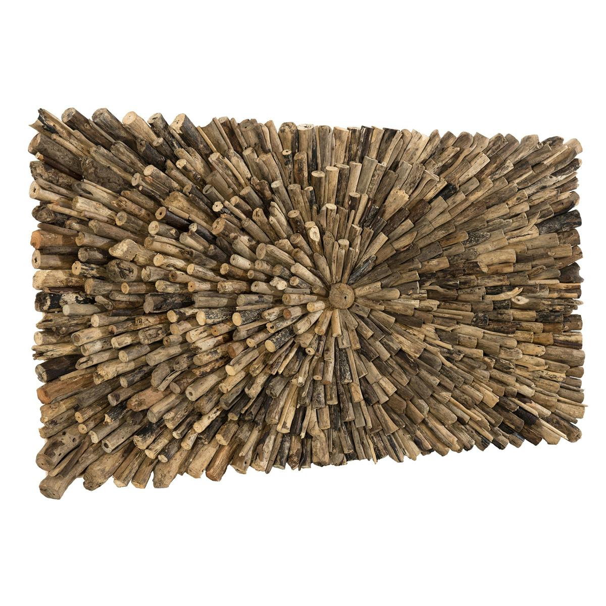 Décoration murale en Teck "bois flotté" modèle n°3 150x80x10cm POLO