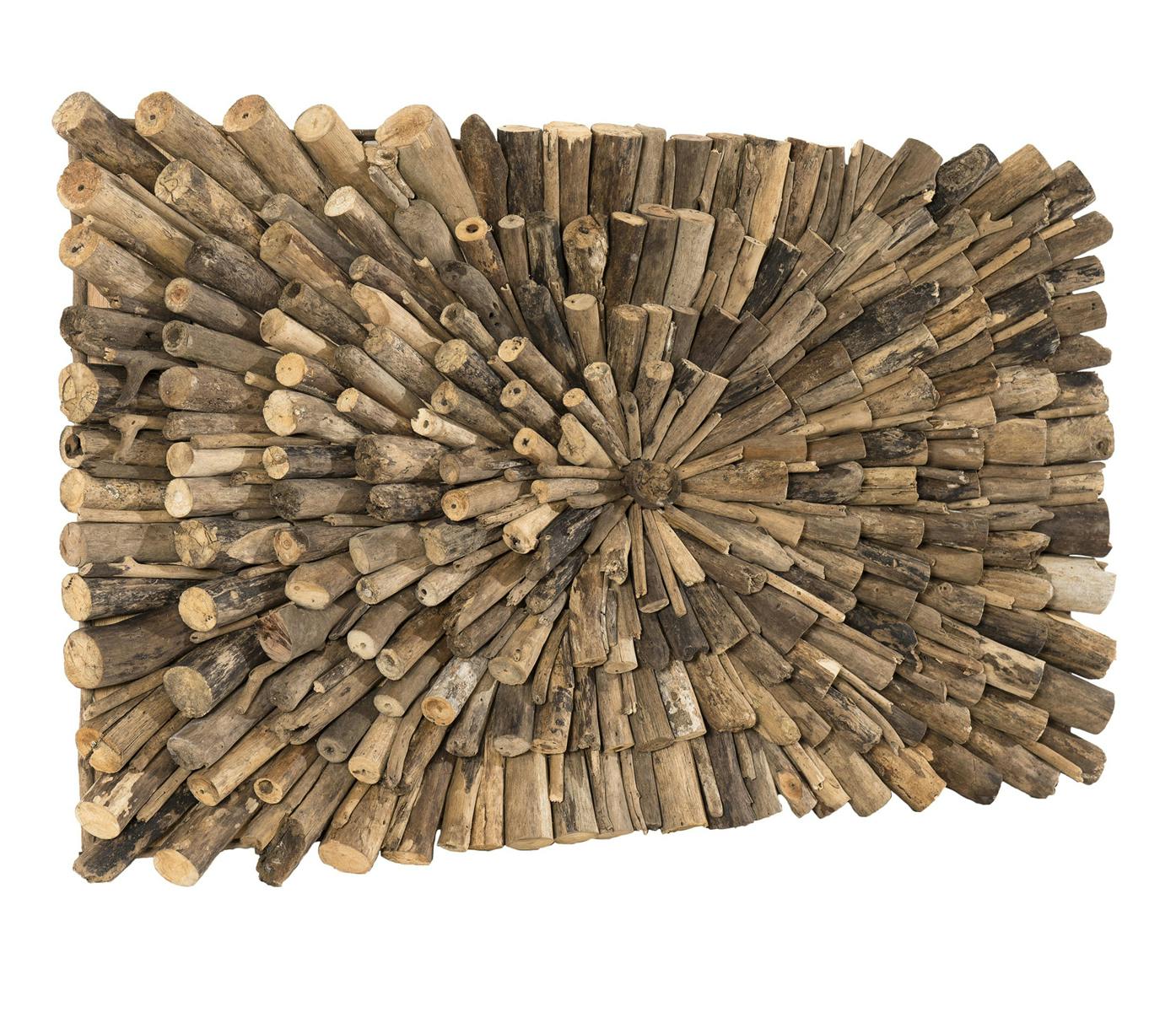 Décoration murale en Teck "bois flotté" modèle n°5 120x70x8cm POLO