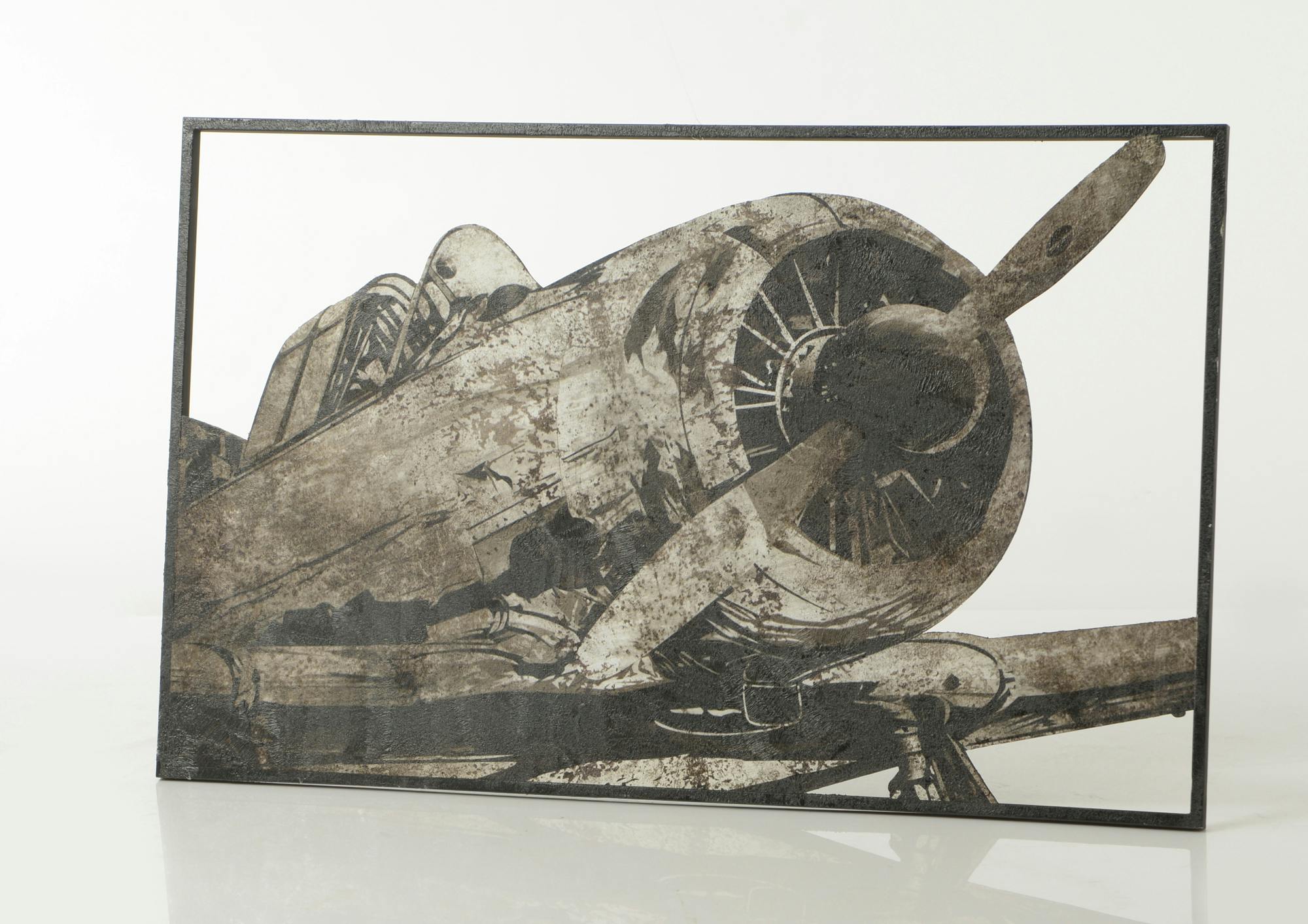 Décoration murale métal cockpit avion
