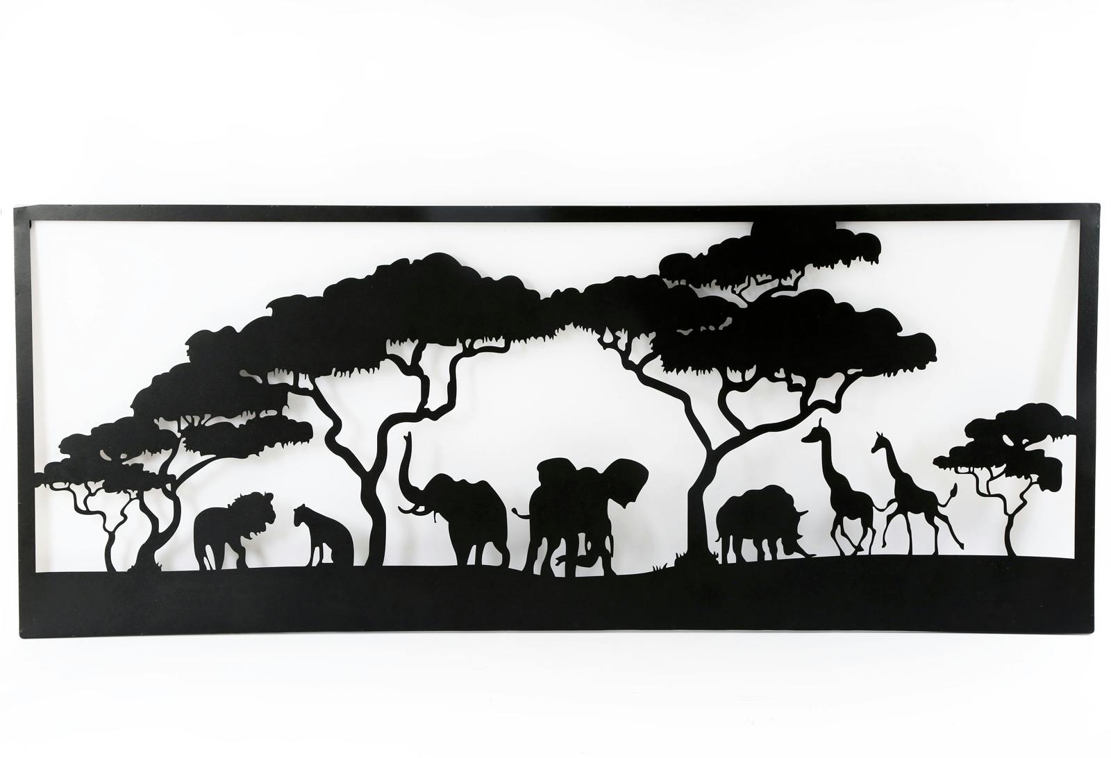 Décoration murale savane en métal noir 100 cm