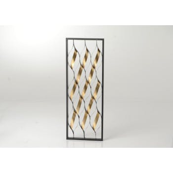 Décoration murale Spirales dorées dans cadre noir métal 32x90cm