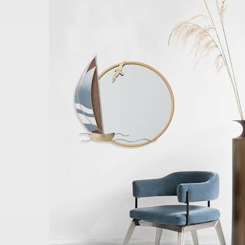 Décoration murale voilier avec miroir