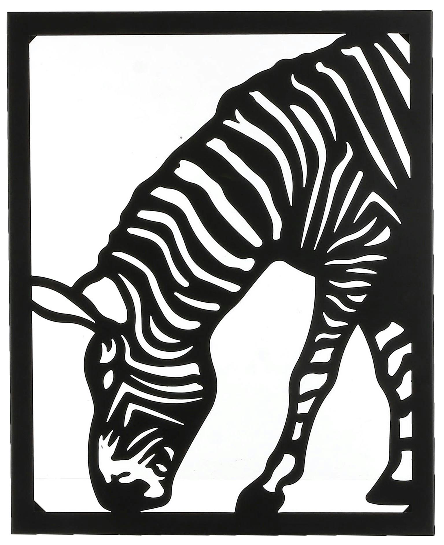 Décoration murale Zèbre noir 55 cm