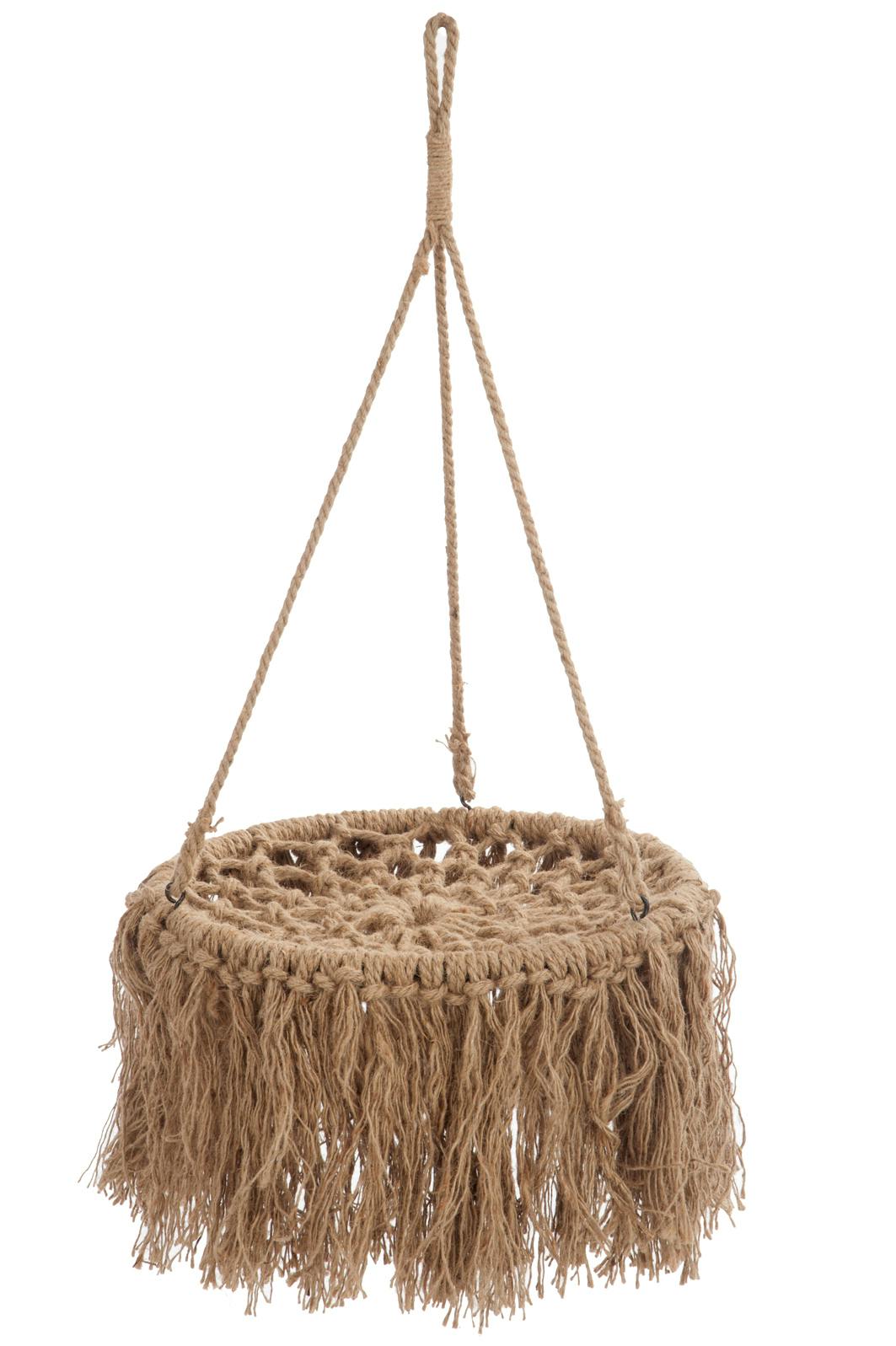 Décoration suspendue ronde en cordre chanvre marron D41cm