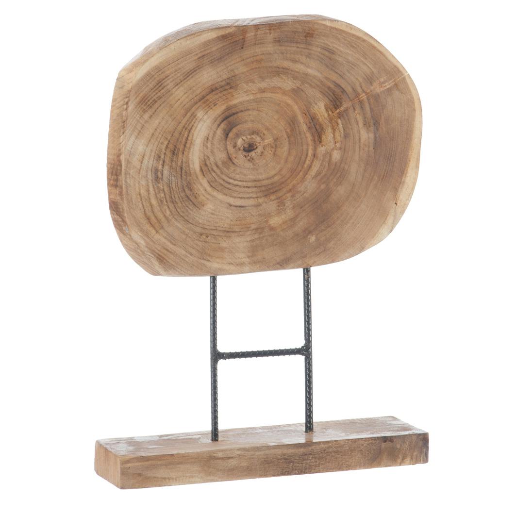 Découpe de tronc déco, paulownia naturel - 47x14x63cm