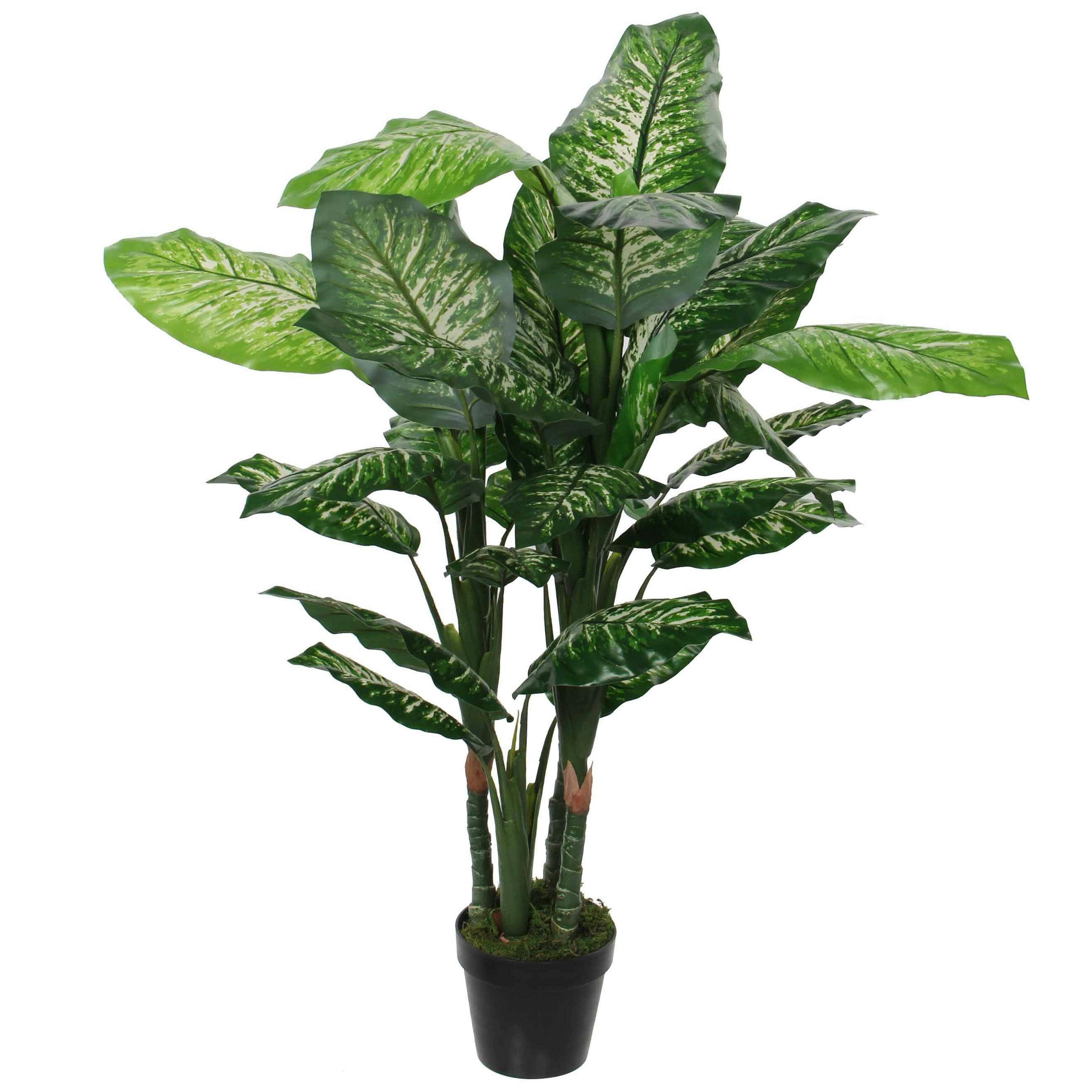 Dieffenbachia artificiel en pot H 120 cm