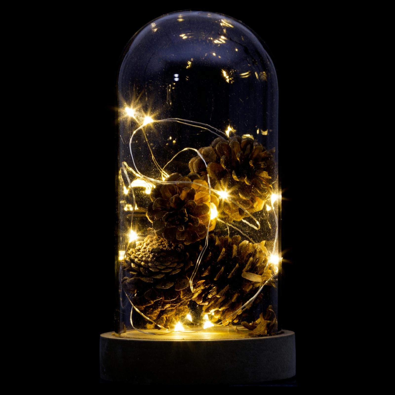 Dôme lumineux décor pommes de pin 15 LED