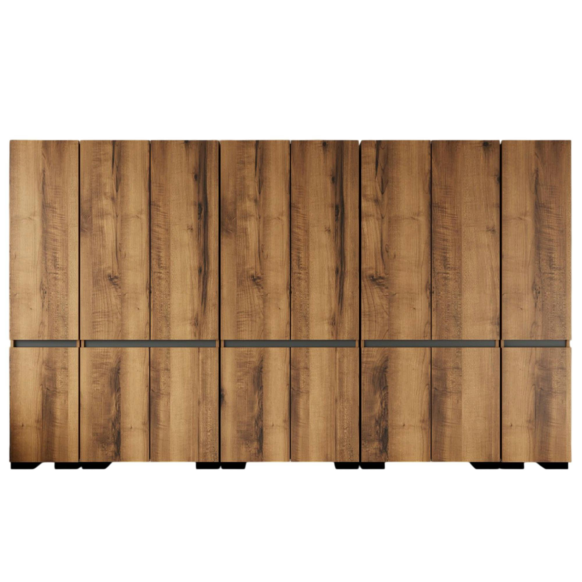 Dressing 16 portes décor noyer et anthracite 360 cm BYRON