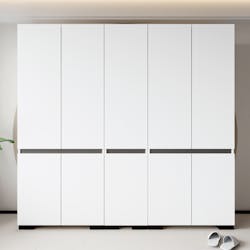 Dressing double blanc, 5 portes et 3 tringles BYRON