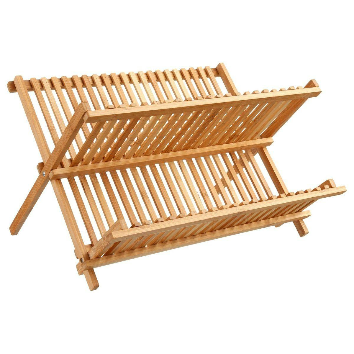 Egouttoir à vaisselle pliant en bambou 42x33xH25cm