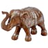 Eléphant avec la trompe levée en résine couleur caramel 23x9xH15cm