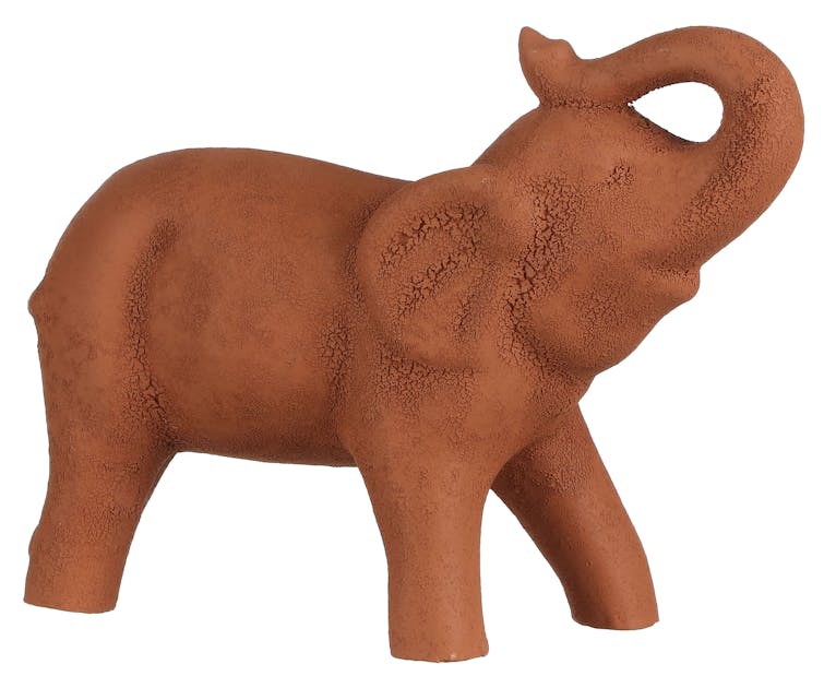 Lot de 2 figurines d'éléphant rétro en laiton, sculpture
