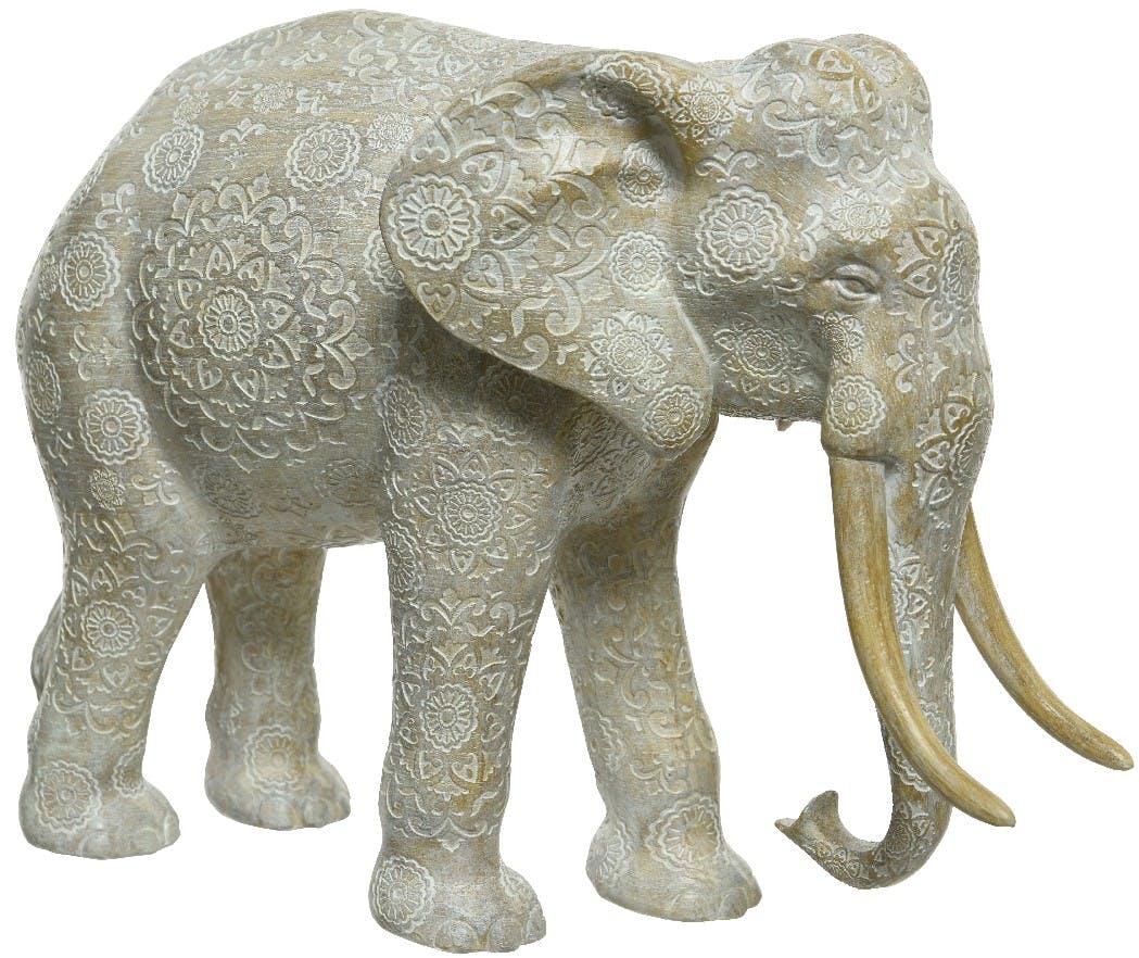 Eléphant en résine grise