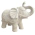 Eléphant qui barrit en céramique blanche effet vieilli H12,5cm