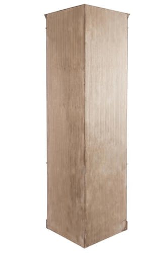 Encoignure bois naturel patiné grisé blanchi, 2 portes vitrées et 2 portes pleines L61xP61xH193cm PAOLIA