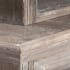 Encoignure vitrine bois naturel patiné grisé blanchi 3 niveaux 2 portes  L52xP52Hx180cm PAOLIA
