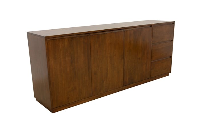 Enfilade / Buffet long Hévéa 3 portes, 3 tiroirs 220x50x90cm BALTIC