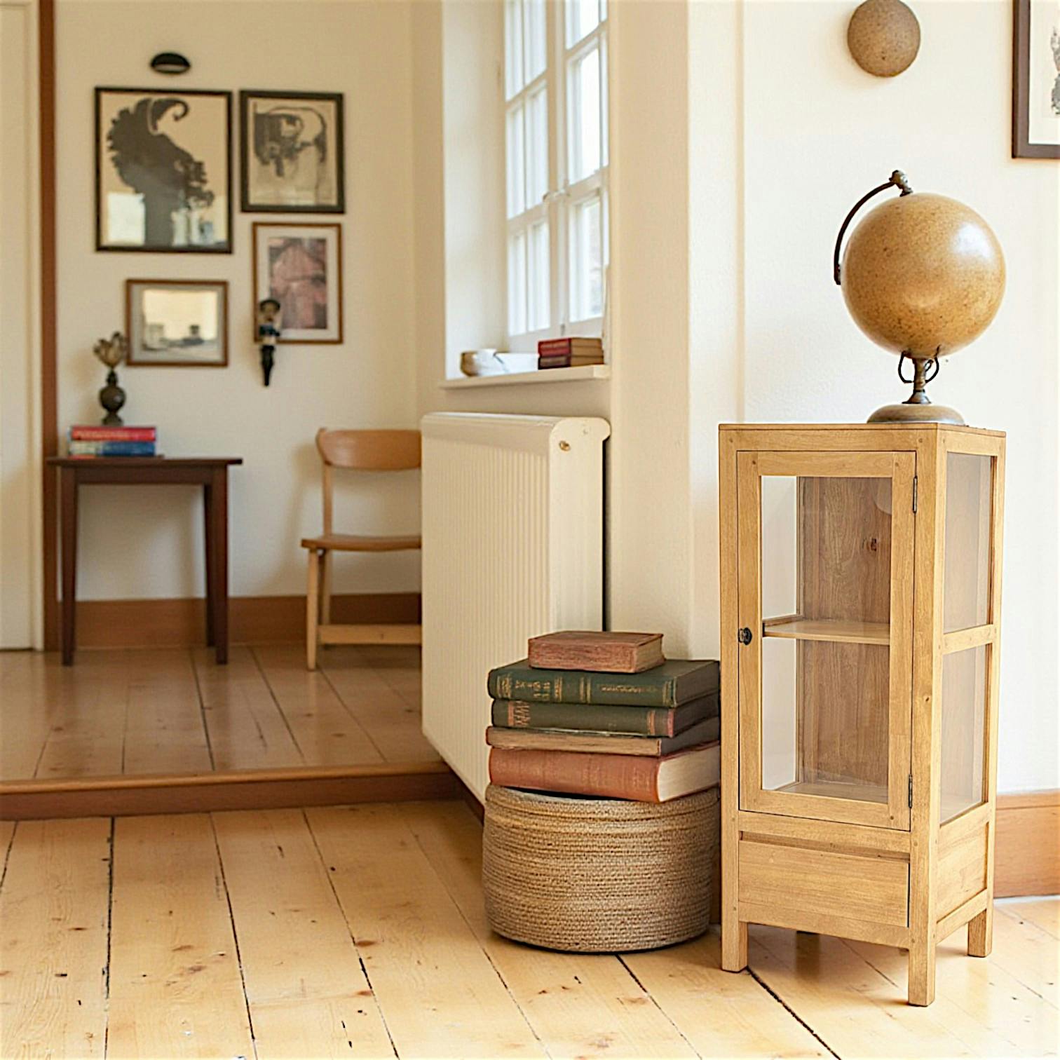 Etagère 1 porte 1 tiroir hévéa 120cm OLGA