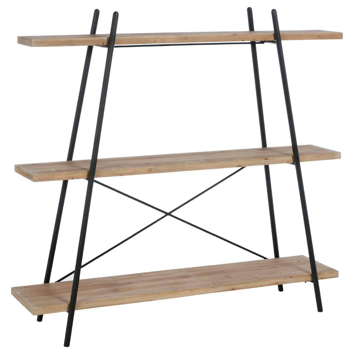 Etagère 3 étages bois métal H179cm
