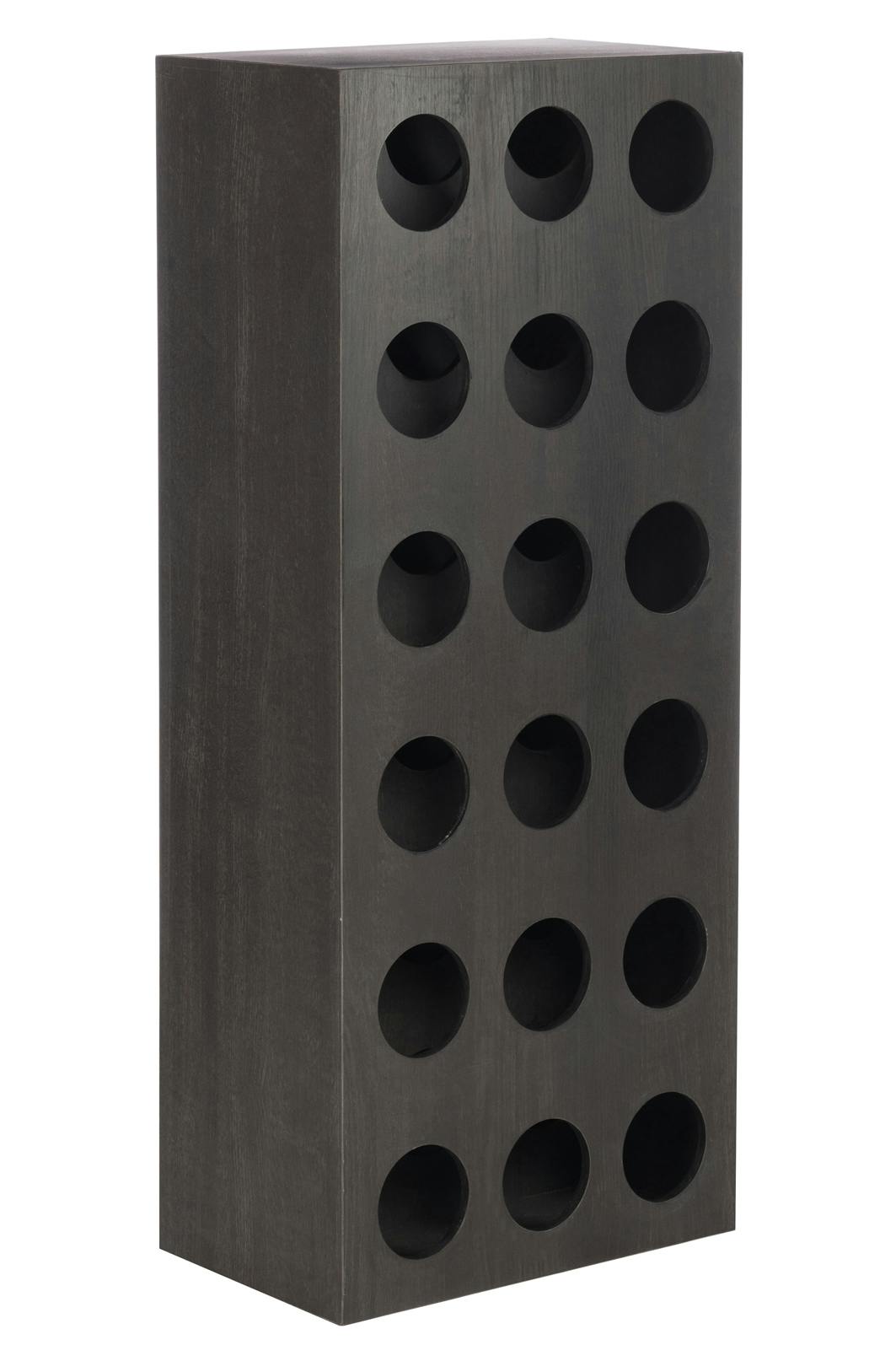 Etagère à vin 18 bouteilles bois marron H110cm
