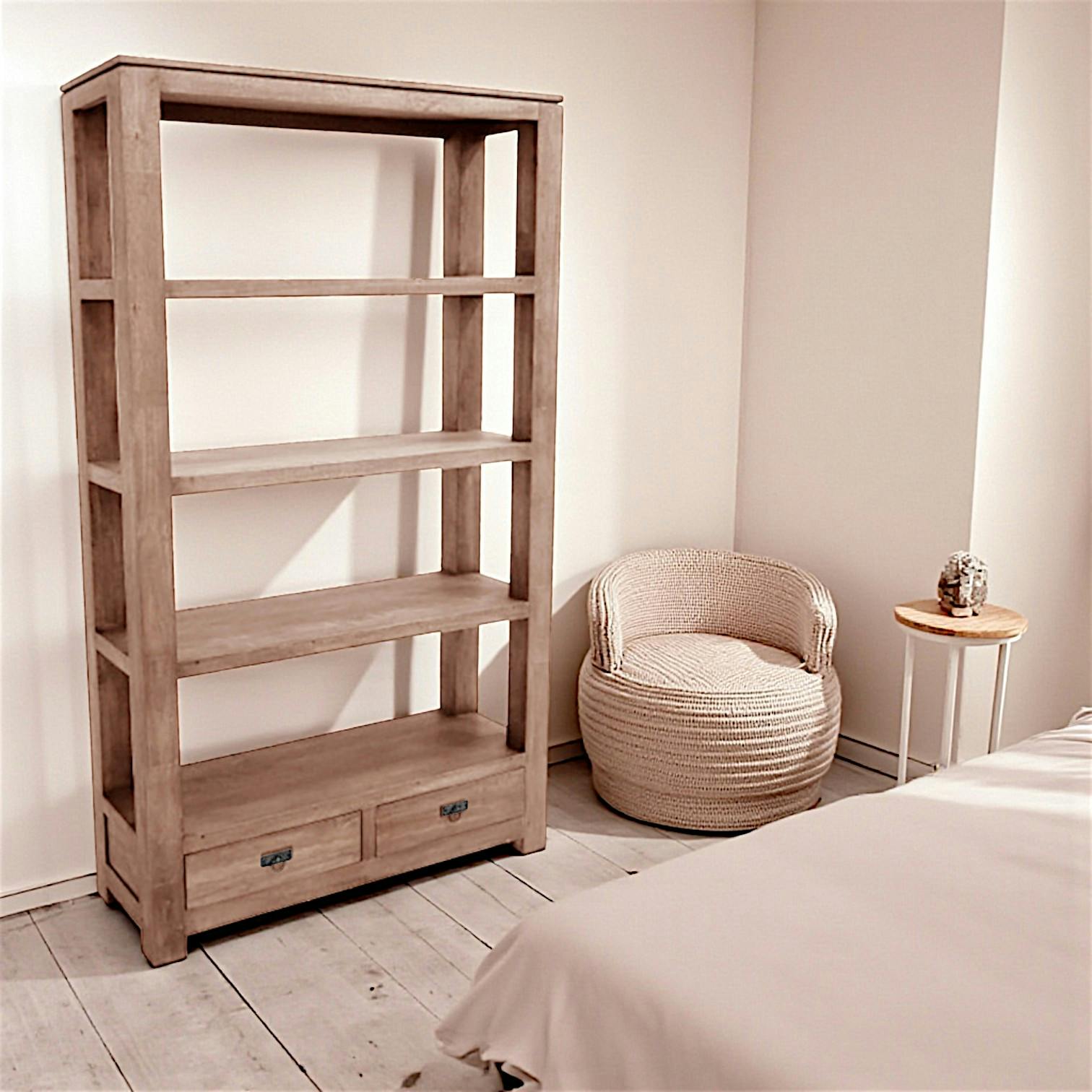 Etagère bibliothèque bois hévéa 110x190cm HELENA