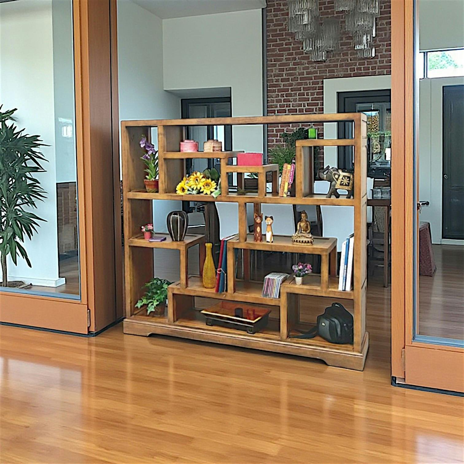 Etagère bibliothèque destructurée hévéa 164x150cm MAORI