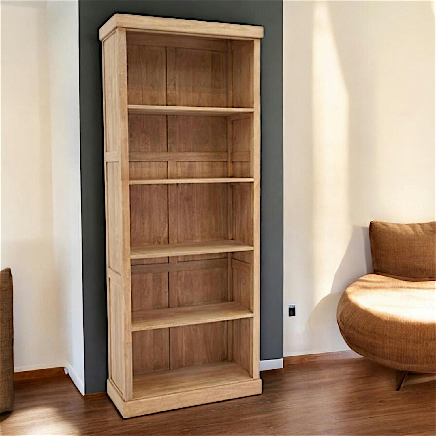 Etagère bibliothèque hévéa 80x200cm TRADITION
