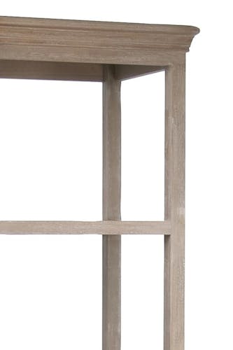 Etagère bois naturel patiné grisé blanchi 4 niveaux, 1 tiroir bas L51xP41xH185cm PAOLIA