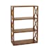 Bibliotheque etagere en bois fonce avec croisillons de style exotique