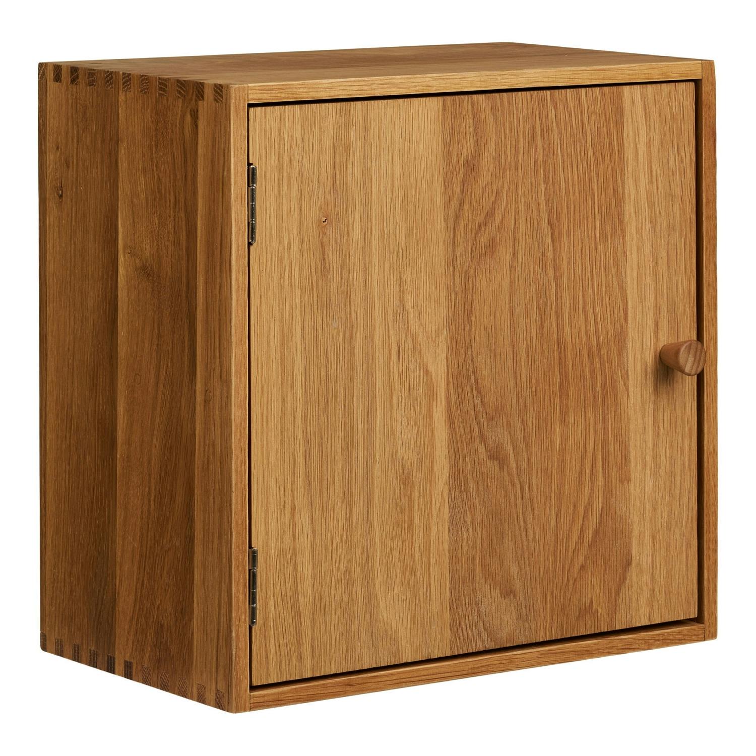 Etagère cube avec porte en bois de chêne 30 cm VARDE