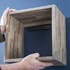 Etagère cube bois de teck recyclé finition vieillie 65 cm JAVA