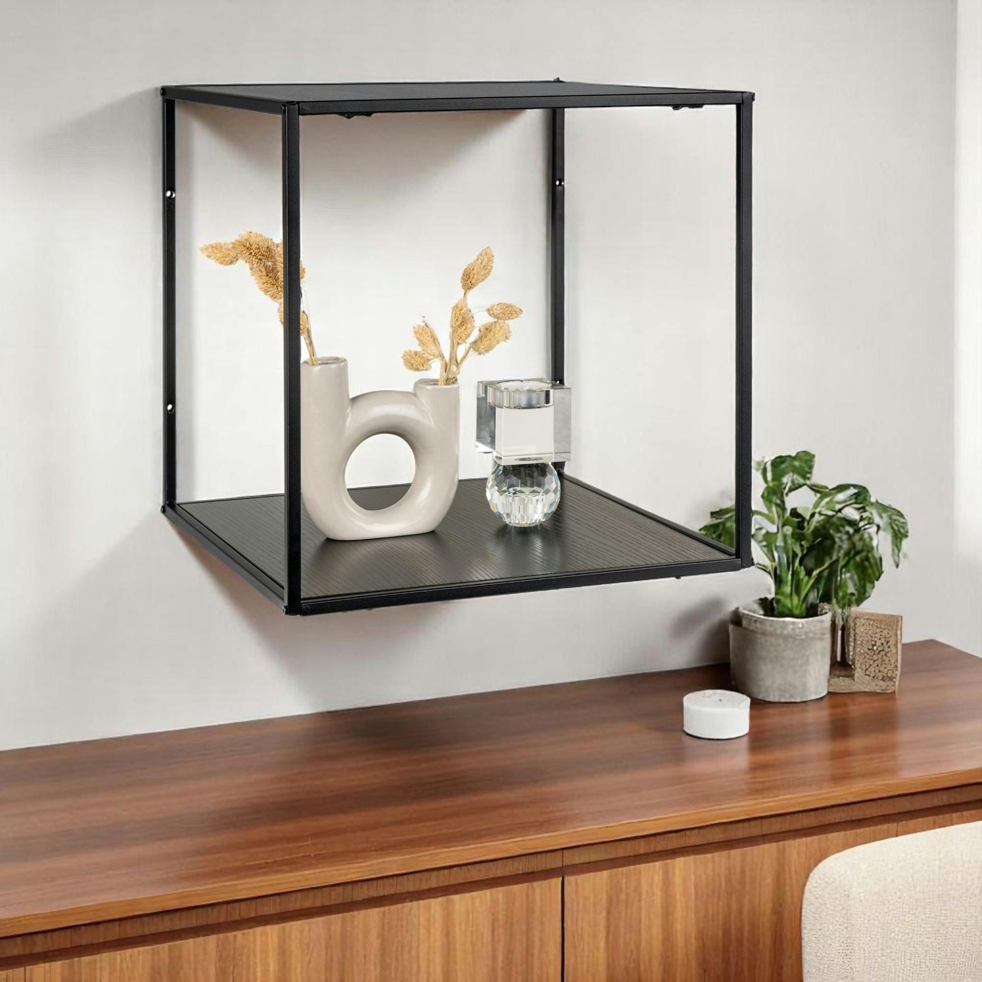 Etagère cube design en métal noir TALLINN