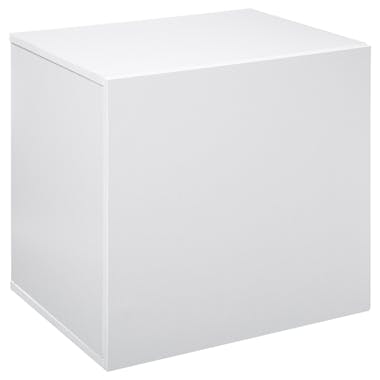 Etagère cube murale avec porte+tablette coloris blanc