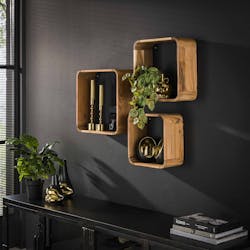 Etagère cube murale en bois d'acacia (lot de 3) MELBOURNE