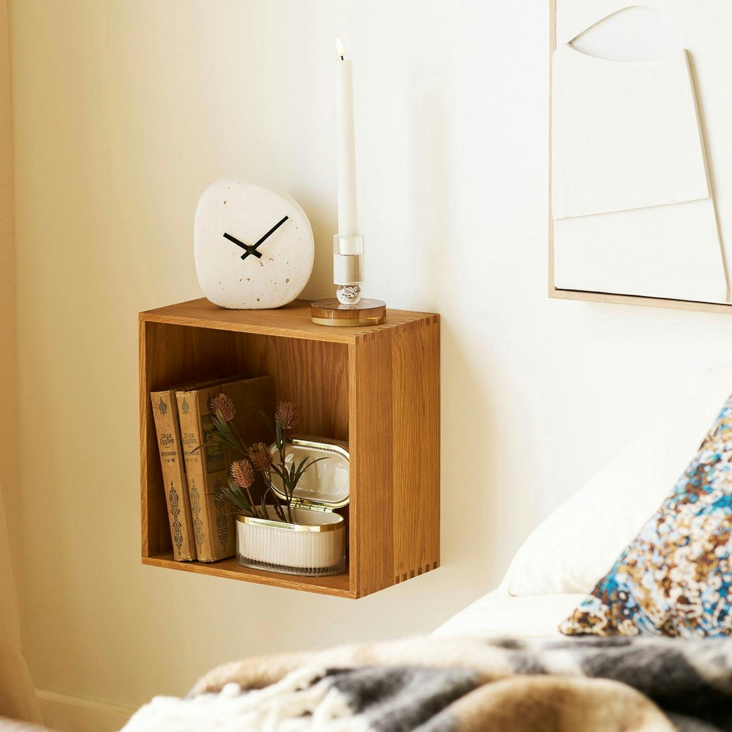 Etagère cube murale en bois de chêne 30 cm VARDE