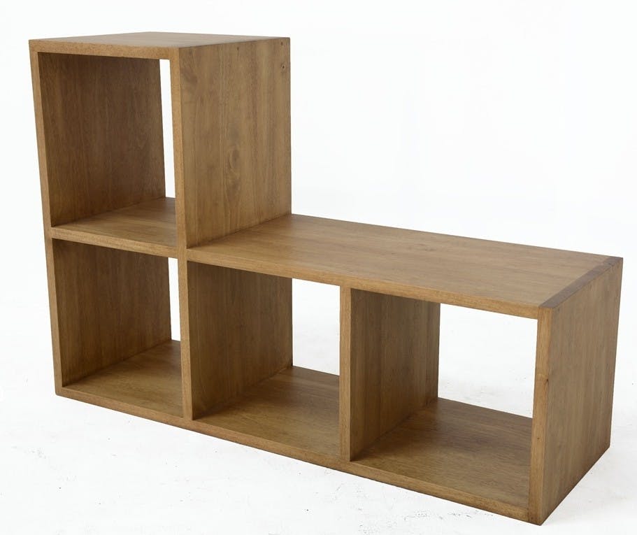 Etagère cubes Hévéa 4 niches 82x40x120cm TRADITION