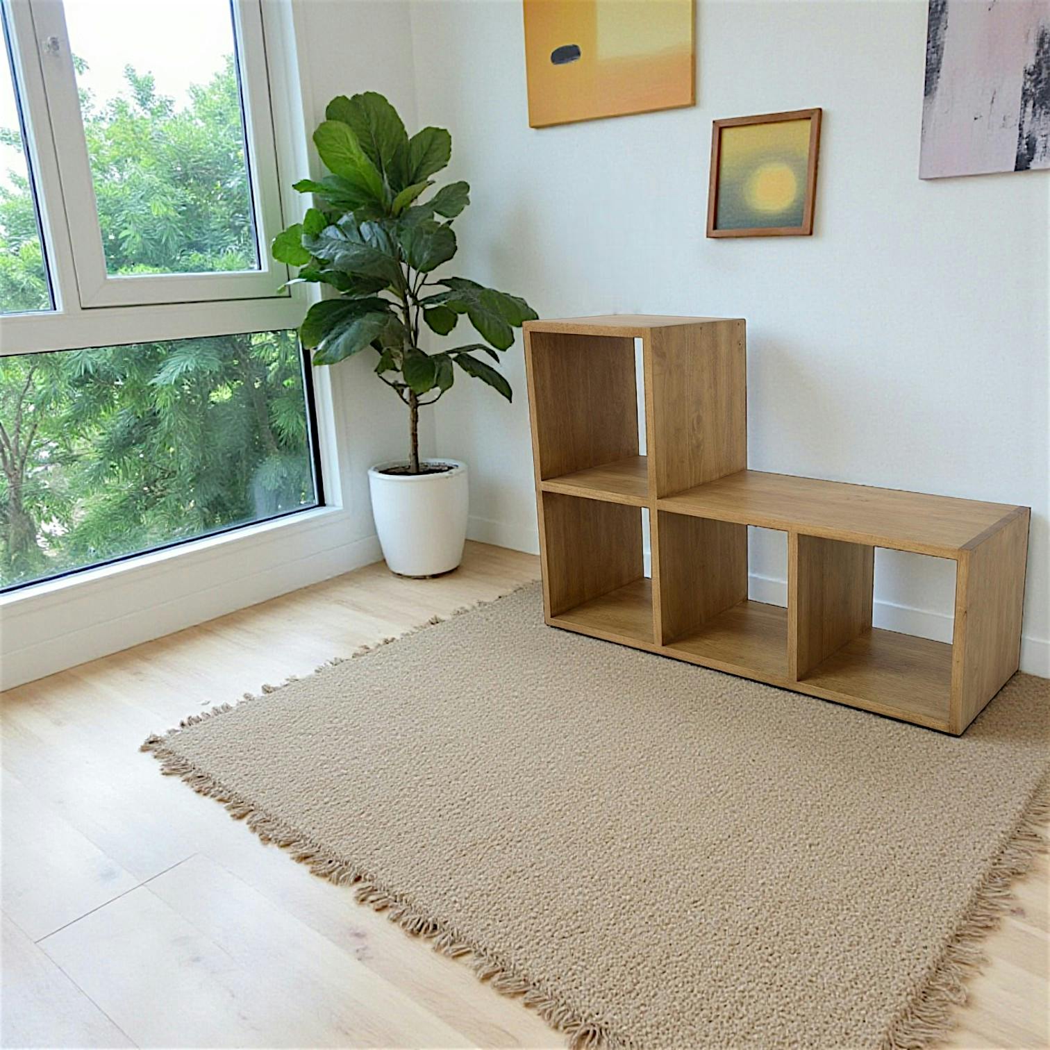 Etagère cubes Hévéa 4 niches 82x40x120cm TRADITION